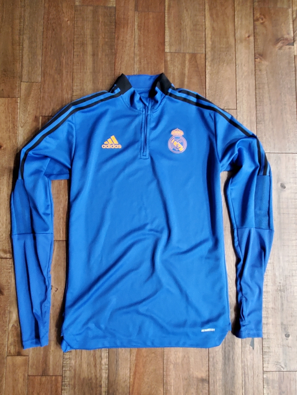 adidas Royal Blue Real Madrid Training Top with Black Accents